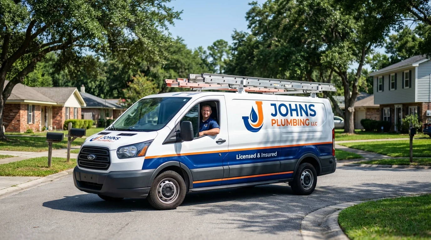 Johns Plumbing LLC service van in Nazareth, PA