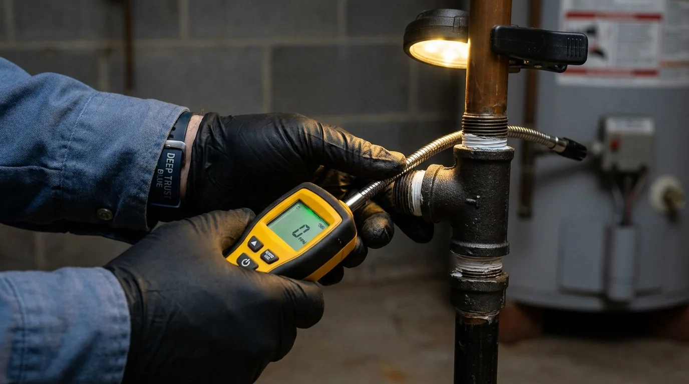 Gas leak detection with electronic sniffer by Johns Plumbing LLC in Nazareth