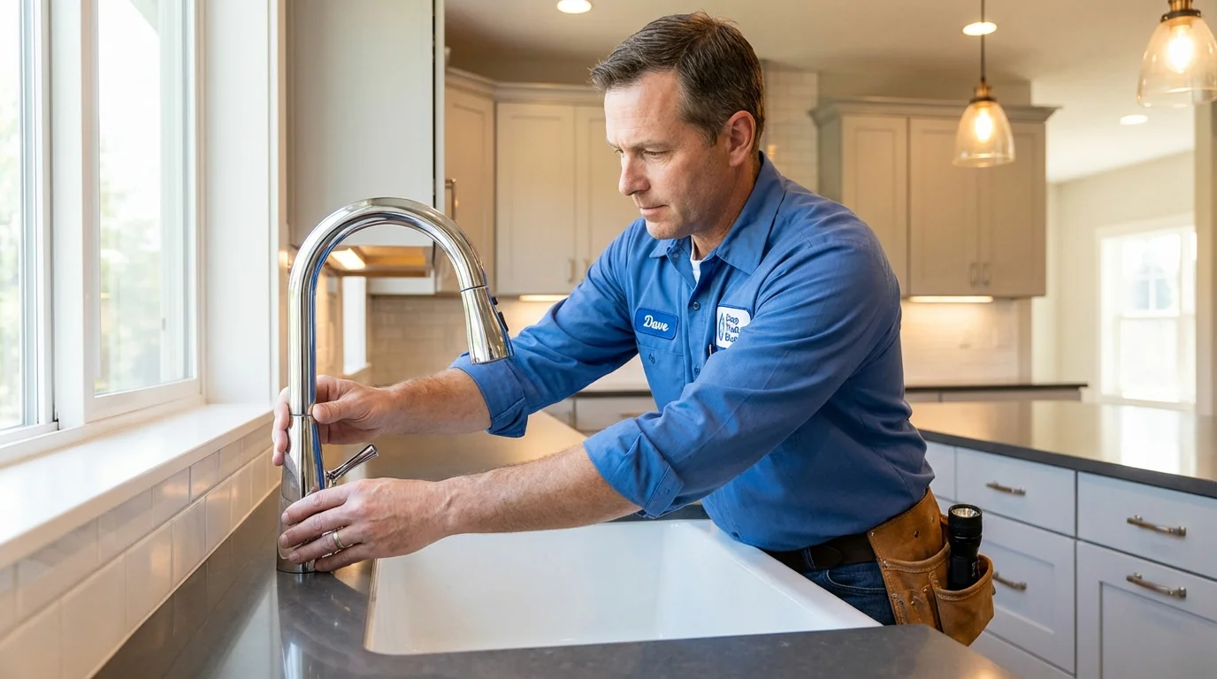 Kitchen faucet installation by Johns Plumbing LLC in Nazareth